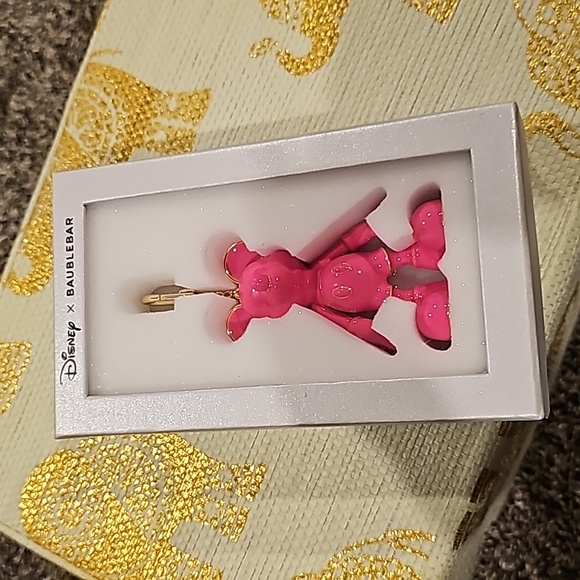 NIB Baublebar Disney X Mickey Mouse Bag Purse Key Charm Barbie Hot Pink - Picture 4 of 5